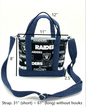 Load image into Gallery viewer, Raiders bag, Raiders Crossbody, Raiders Tote bag, Jean Denim bag, Las Vegas Raiders bag
