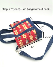 Load image into Gallery viewer, 49ers bag, 49ers Crossbody, 49ers tote, 49ers denim bag, Crossbody bag, Denim bag
