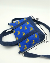 Load image into Gallery viewer, Warriors bag, Warriors Crossbody bag, Warriors, Denim crossbody bag
